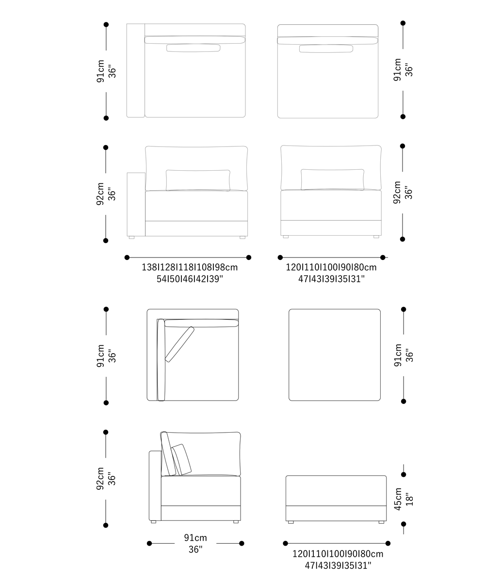 Image of the complete dimensions of the product